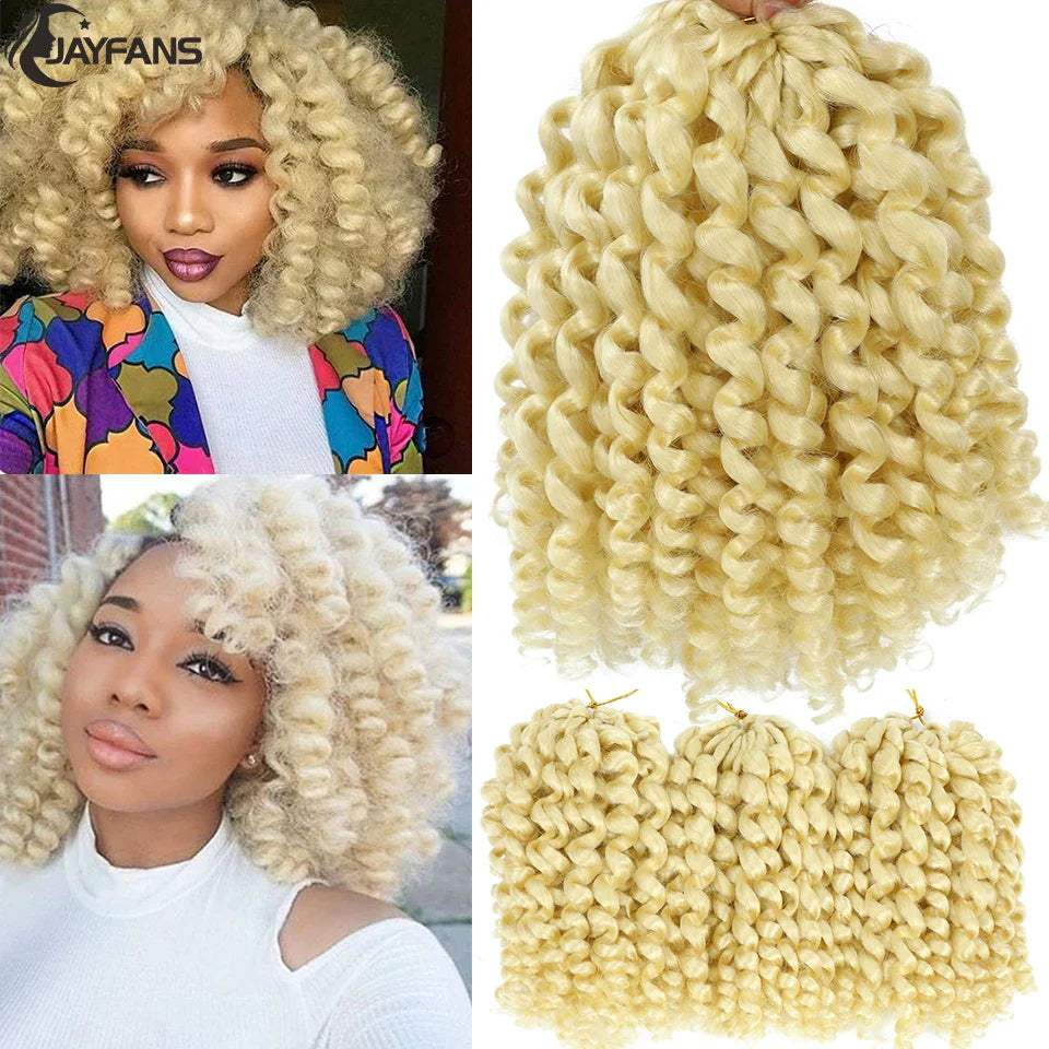 1- 5 Packs 8 inch Jumpy Wand Curl Jamaican Bounce Crochet Hair Natural Black Wand Curls Crochet Hair Short Curly Crochet Braids