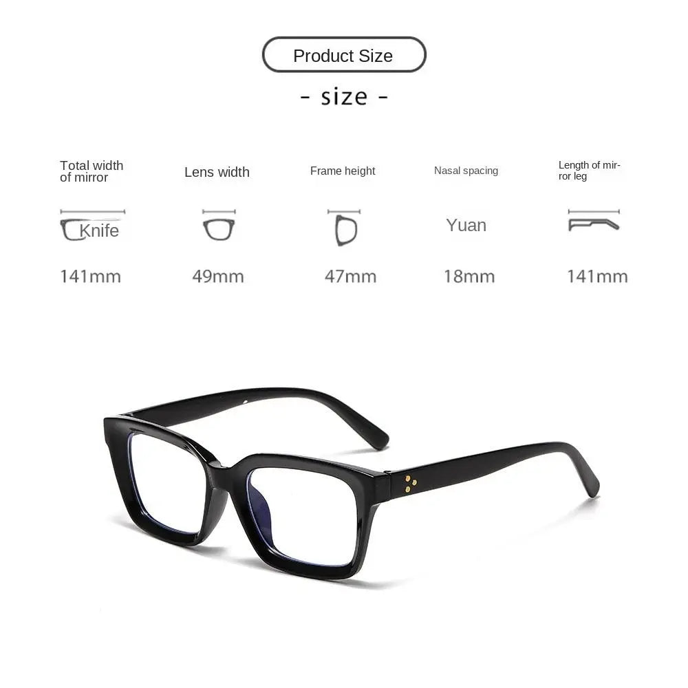2024 Oversized Square Glasses Anti Blue Light Glasses Large Frame Myopia Glasses Flat Light Glasses Transparent Eyeglasses