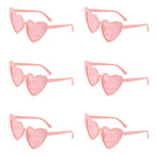 6pcs Bachelorette Party Sunglasses Wedding Bridal Shower Decoration Pink White Heart Glasses Bridesmaid Gifts Hen Party Supplies