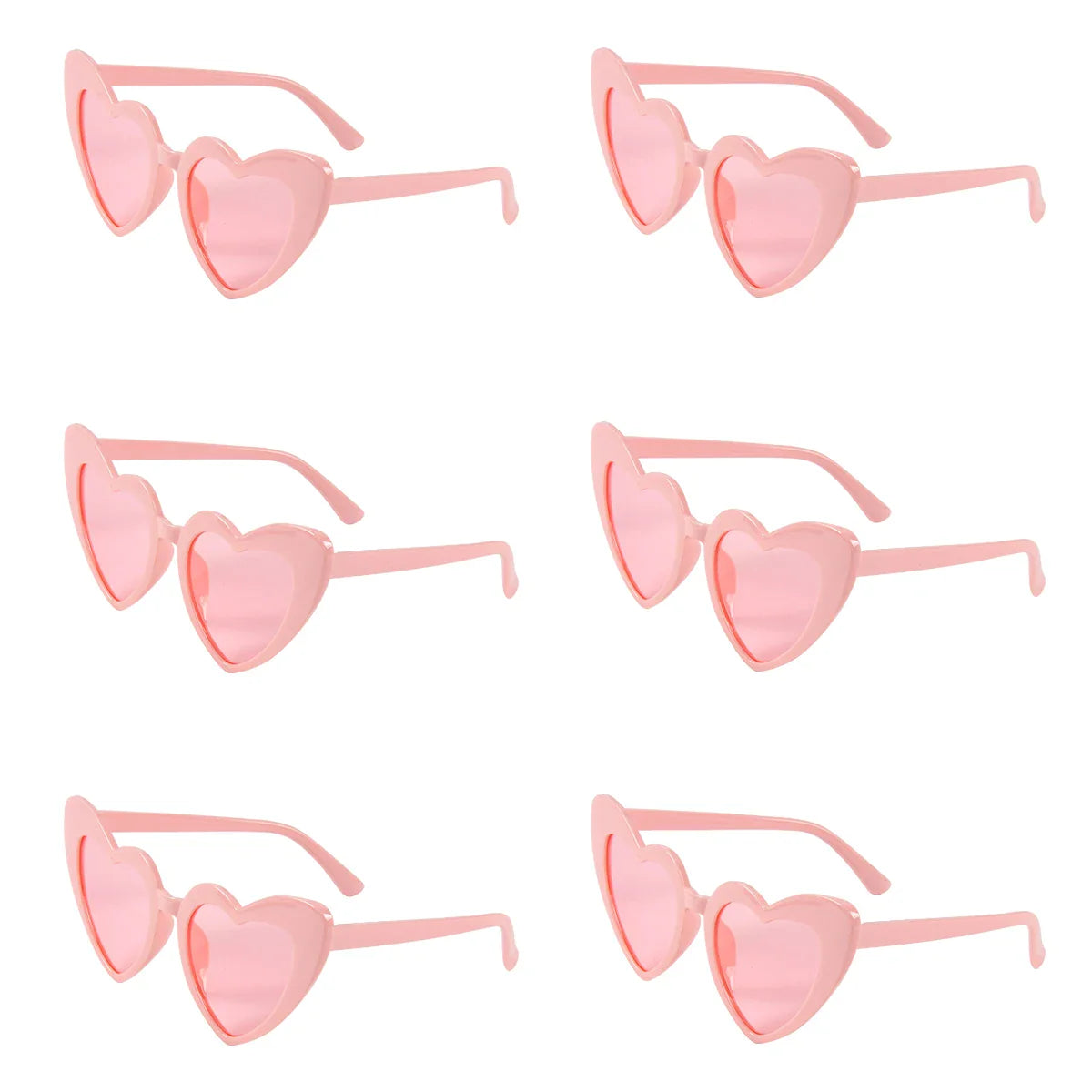 6pcs Bachelorette Party Sunglasses Wedding Bridal Shower Decoration Pink White Heart Glasses Bridesmaid Gifts Hen Party Supplies
