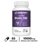 Biotin 10,000mcg - with Coconut Oil Vitamin for Hair Growth, Natural Hair, Skin and Nails - Non-GMO
