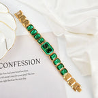 1PC Luxury Women's Watch Fashion Stainless Steel Gold Gorgeous Water Diamond Square Quartz Movement Gift Wrist Watches for Women