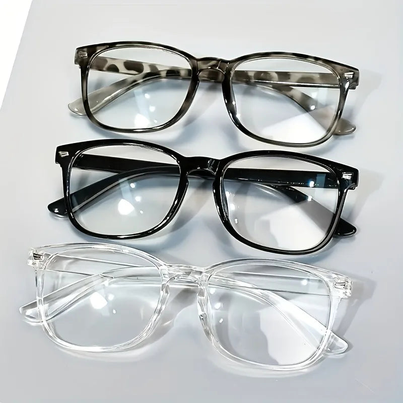 3 Pairs of Y2K Style Fashionable Transparent Lens Glasses Suitable for Daily Wear for Both Men and Women