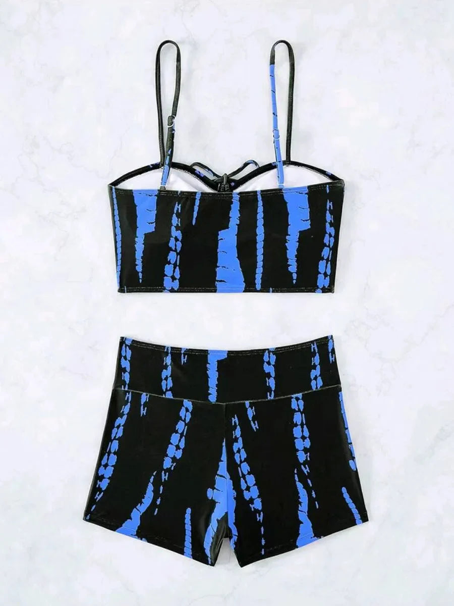 2025 Print High Waist String Two Piece Bikini Women Swimwear Female Swimsuit Bathers Bathing Swimming Suit Beachwear Summer