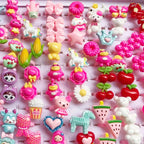 10pcs/lot Children's Cartoon Rings Candy Flower Animal Bow Shape Ring Set Mix Finger Jewellery Rings Kid Girls Toys Anillo
