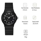 Casual Exam Watch Silicone Strap Simple Women Watch Student Ladies Quartz Wristwatch Waterproof Round Small Dial Clock for Girls