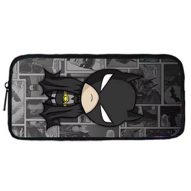 Child Superhero Batmans School Backpack with Lunch Bags ,Pencil Bags ,School Bags for Boys Girls Best Gift