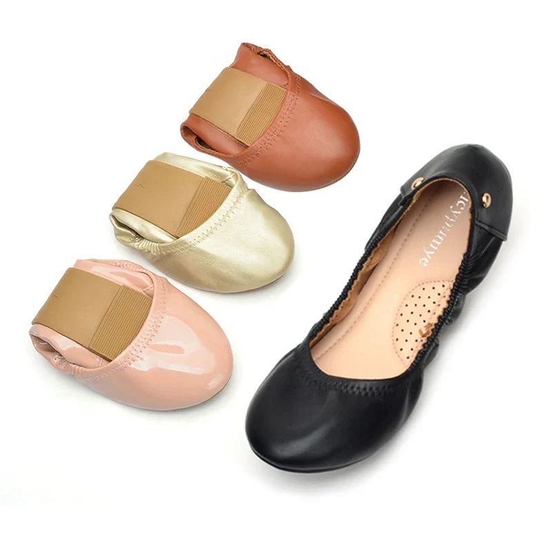 COSYSUSY Party Shoes Foldable Ballet Flats Portable Travel Fold up Shoe Prom Ballerina Flats Roll up for Bridal Wedding Shoes
