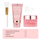 Collagen Jelly Cream Hydrolyzed Collagen Overnight Facial Mask Wrapping Peel-Off Mask Hydrating Firming Moisturizing SkinCare