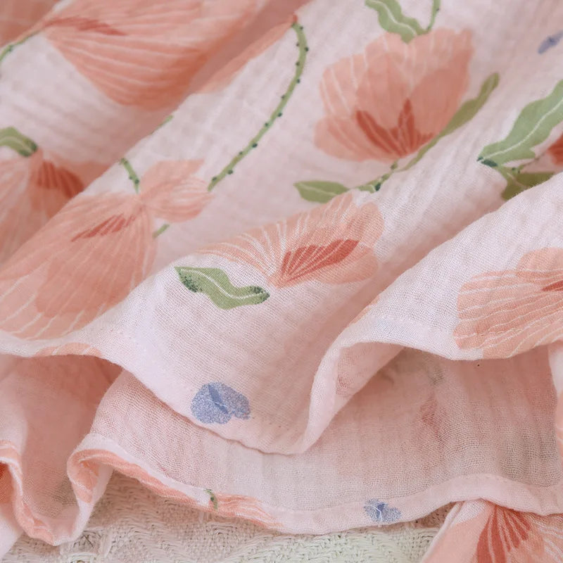 2025 New Summer Women's Pajama Set 100% Cotton Suspenders+Shorts with Chest Pads Two Piece Set of Ladies Flower Home Furnishings