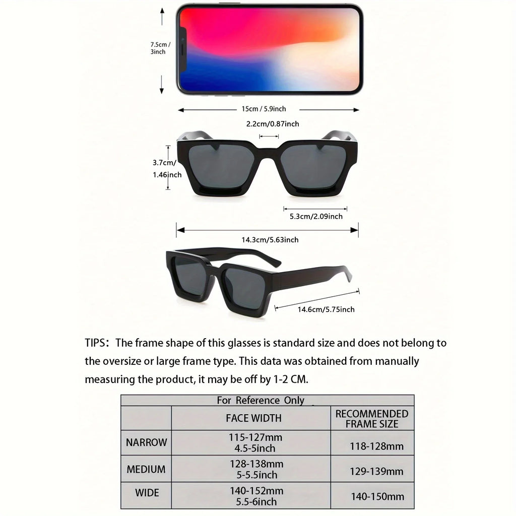 1/2 PC S Classic Fashion Square Plastic Frame Women Sunglasses For Men Daily Life Shades Eyewear Accessories.