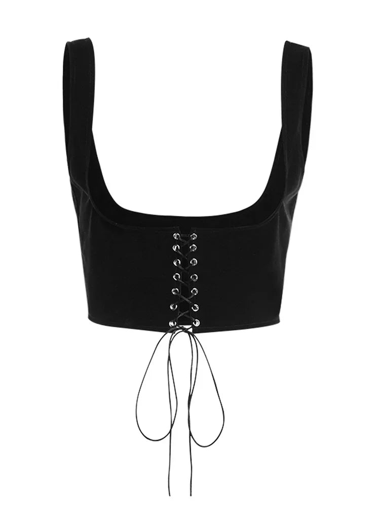 2024 Vintage Women's Corset Vest Steampunk Harness Strechy Waistcoat Wide Cincher Bandage Low Cut Tank Top