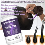 Biotin 10,000mcg - with Coconut Oil Vitamin for Hair Growth, Natural Hair, Skin and Nails - Non-GMO