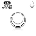 ASTM F136 Titanium 16G Moon Septum Hoop Ring Anodizing Hinged Segment Nose Clicker Tragus Helix Daith Earring Piercing Jewelry