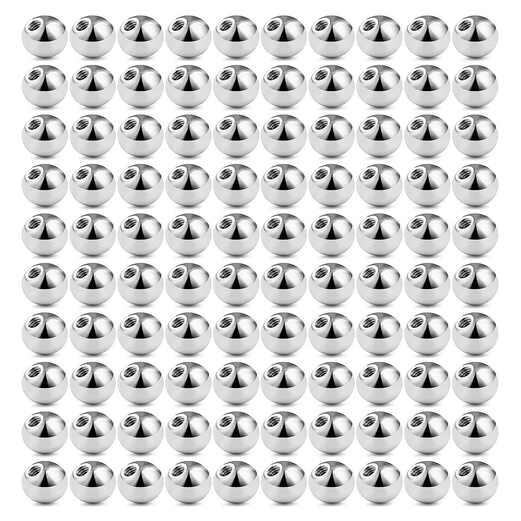 100 Pcs/bag 3mm 4mm Replacement  BALLS  Threaded Surgical Steel Industrial Barbell Tongue Belly Body Piercing Parts