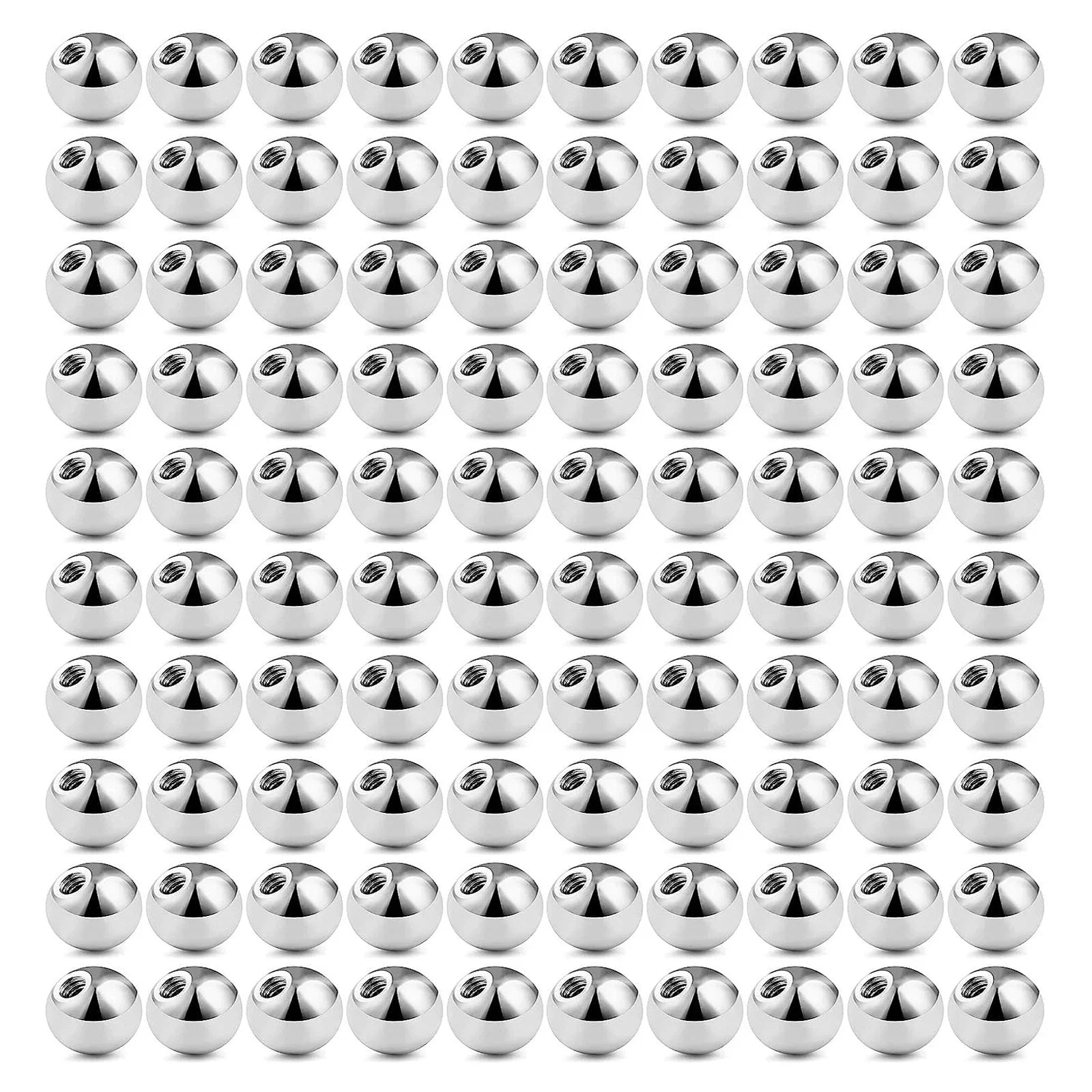 100 Pcs/bag 3mm 4mm Replacement  BALLS  Threaded Surgical Steel Industrial Barbell Tongue Belly Body Piercing Parts