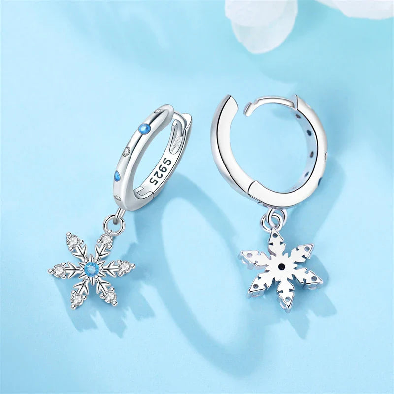 Earrings For Women Silver 925 Fashion Butterfly Snowflake Earrings Cubic Zircon Ear Studs Silver 925 Original Jewelry Gifts