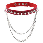 DIEZI Men Harajuku Red PU Leather Necklace Choker Women Ladies Punk Gothic Vintage Statement Collar Pendant Necklace New Jewelry
