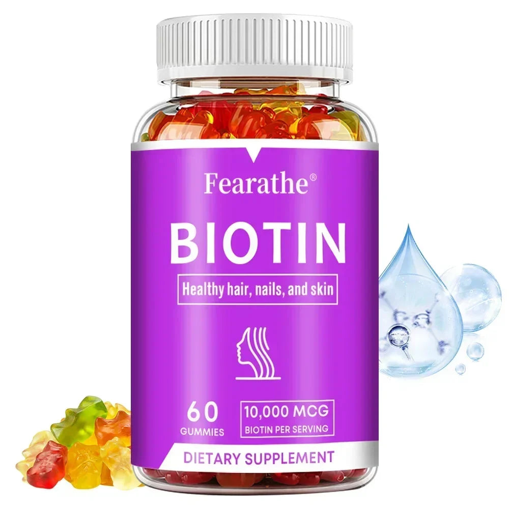 Biotin Gel 10000mcg Highest Potency Healthy Hair, Skin & Nails Vitamins for Women, Men & Children