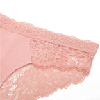 3PCS/Set Sexy Perspective Women Back Lace Panties Patchwork Cotton Underpants Hollow Out Lingerie Underwear Comfortable Briefs