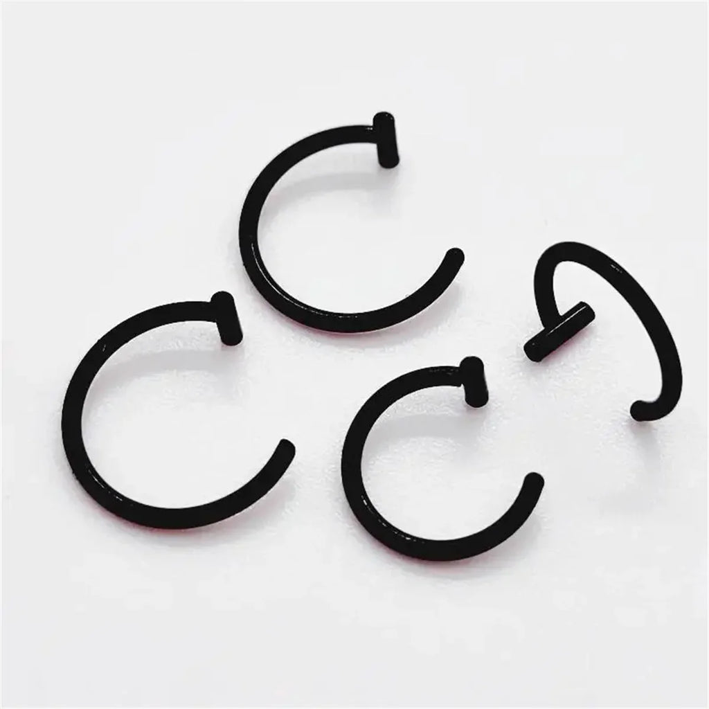 2/4Pcs 18G 316L Stainless Steel Fake Lip Rings for Women Men,  Fake Septum Nose Ring Clip On Lip Ring Fake Piercing Jewelry