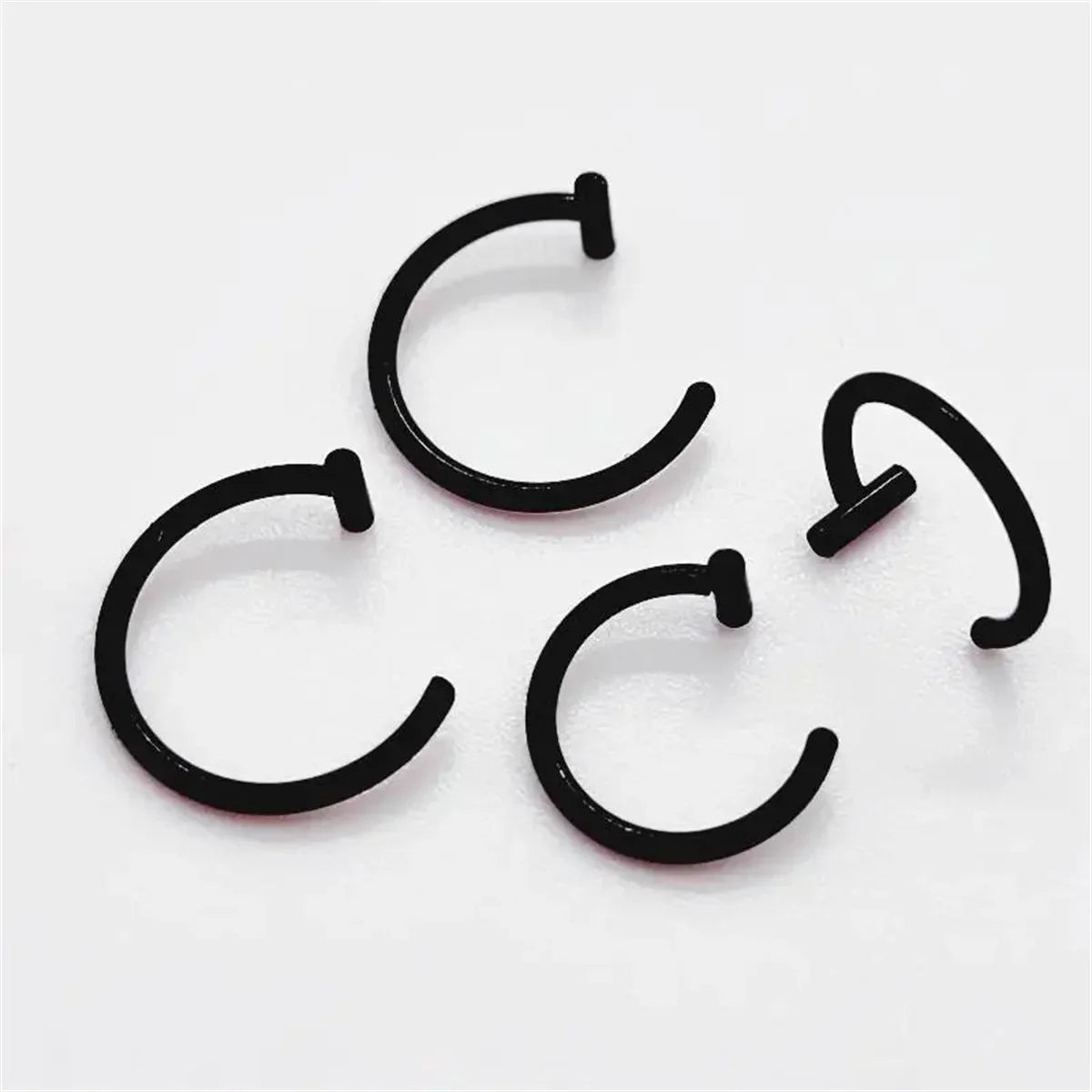 2/4Pcs 18G 316L Stainless Steel Fake Lip Rings for Women Men,  Fake Septum Nose Ring Clip On Lip Ring Fake Piercing Jewelry