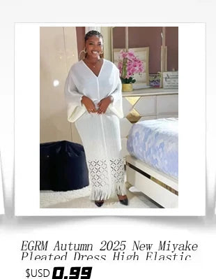 EGRM Miyake Solid Pleated French Three-dimensional Fungus Edge Cake Dress Women's Loose Long Dresses 2025 Summer New 6R8109