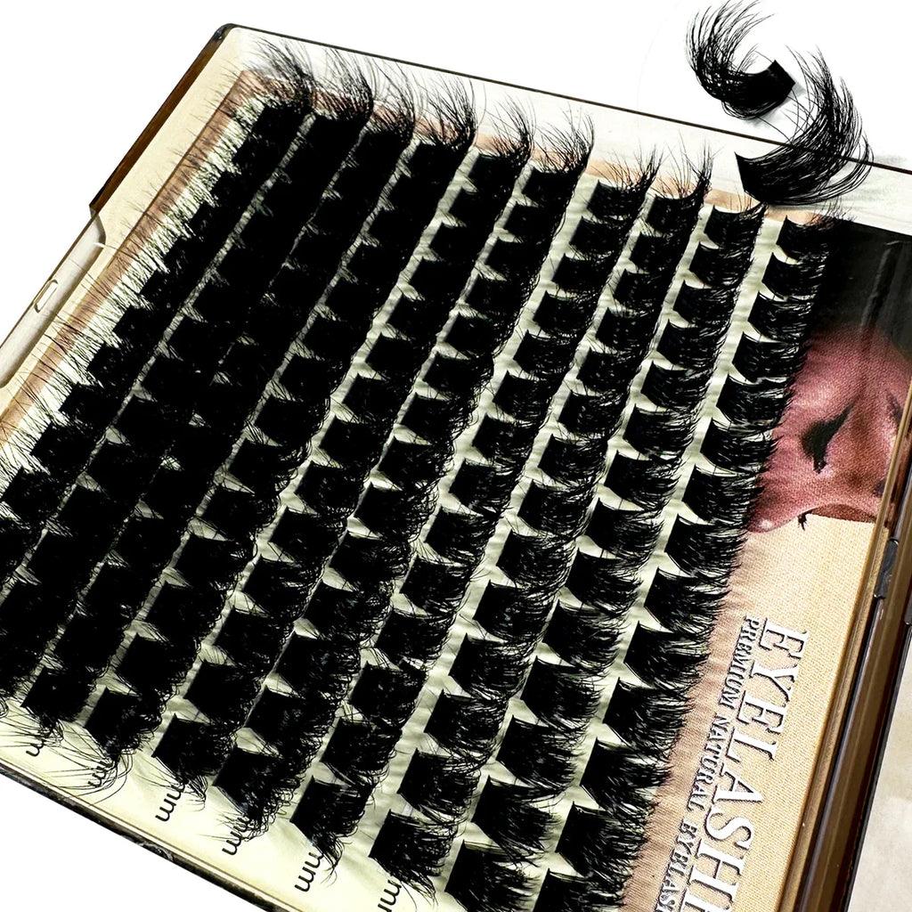 1boxes196/280 Cluster Lashes 5D Fluffy Thick Eyelash Extension D Volume Mixed 8-20MM Tray Faux Mink Lashes Lash Extension Makeup