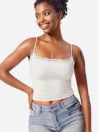 2025 Women Lace Tanks Top Spaghetti Strap Lace Square Neck Sleeveless Match Pants Soft Pullover Summer Camisole Women Clothes