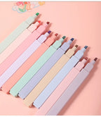 12 Pcs/Set Double Tip Highlighter Pens Kawaii Manga Markers Midliner Pastel Gel Set Stationery Journal School office Supplies