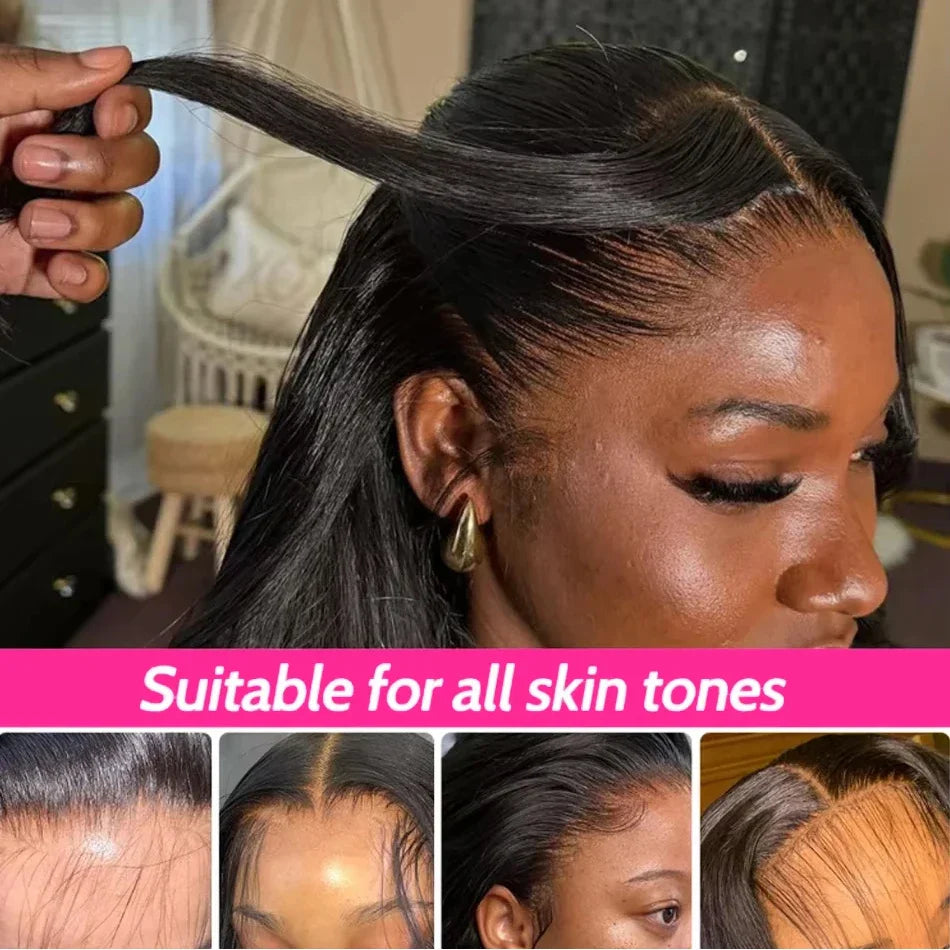 Bone Straight Short Bob Wigs 100% Human Hair Wigs Wear and Go Glueless Lace Front Wig Brazilian Lace Front Human Hair Wigs 180%