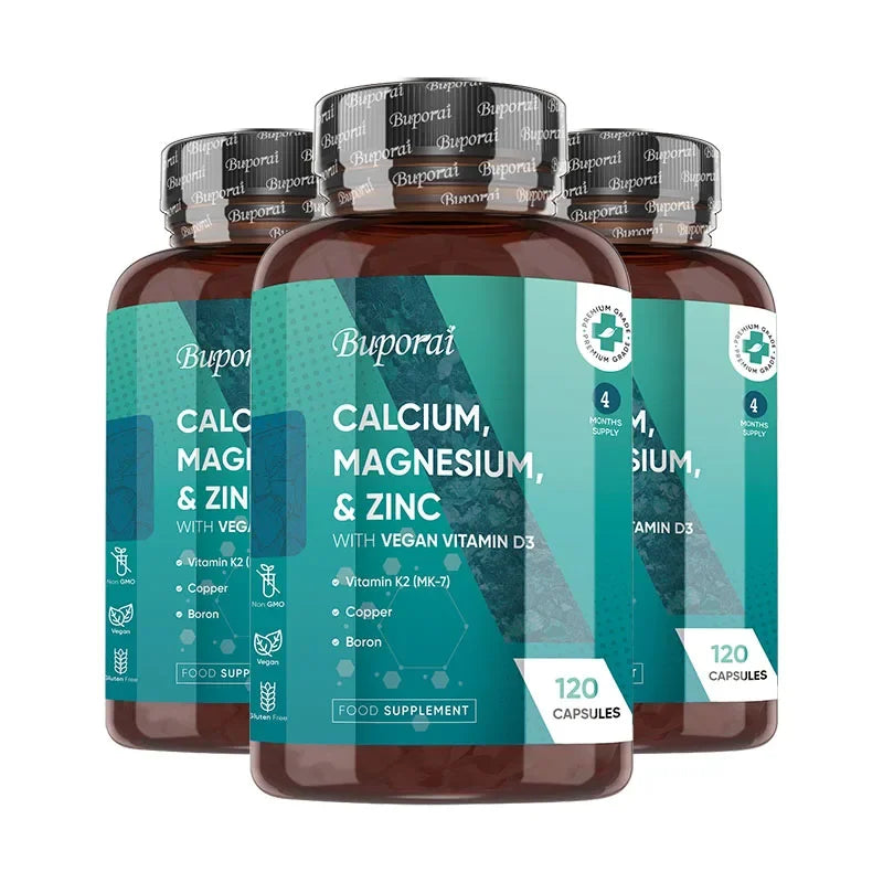 Calcium, Magnesium, Zinc and Vitamin D Supplement - Supports Immune System and Bone Health and Enhances Nutrient Absorption