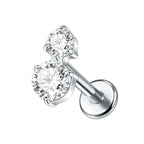 1PC Titanium Zircon Star Flower Labret Piercing for Women Cartilage Tragus Daith Helix Stud Earring Body Jewelry