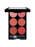 6-color blush and contouring all-in-one palette, pearlescent matte powder makeup palette