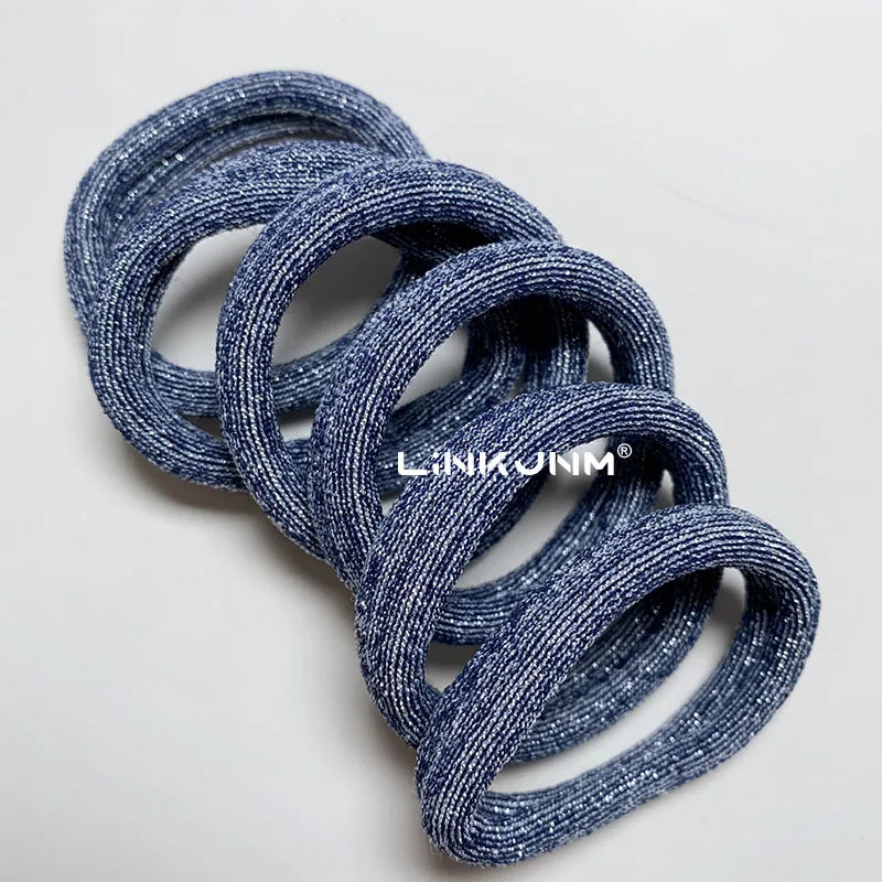 6PCS Women Glitter Hair Scrunchies Girls Elastic Hair Rubber Bands Hair Holder/Gum Hair Accessories Ponytail Hair Holders