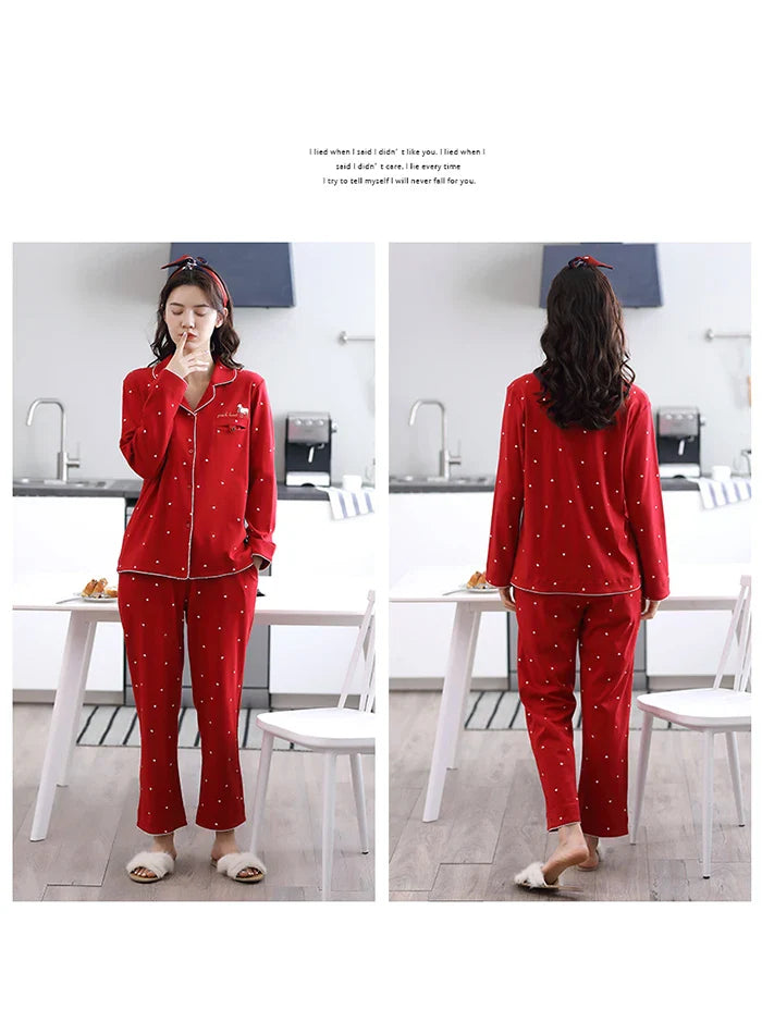 100% Cotton Pajama For Women Winter Soild Pink Pijamas Feminino Warm Sleepwear White PJ 2024 Fashion Pure Cotton Pyjama Femme