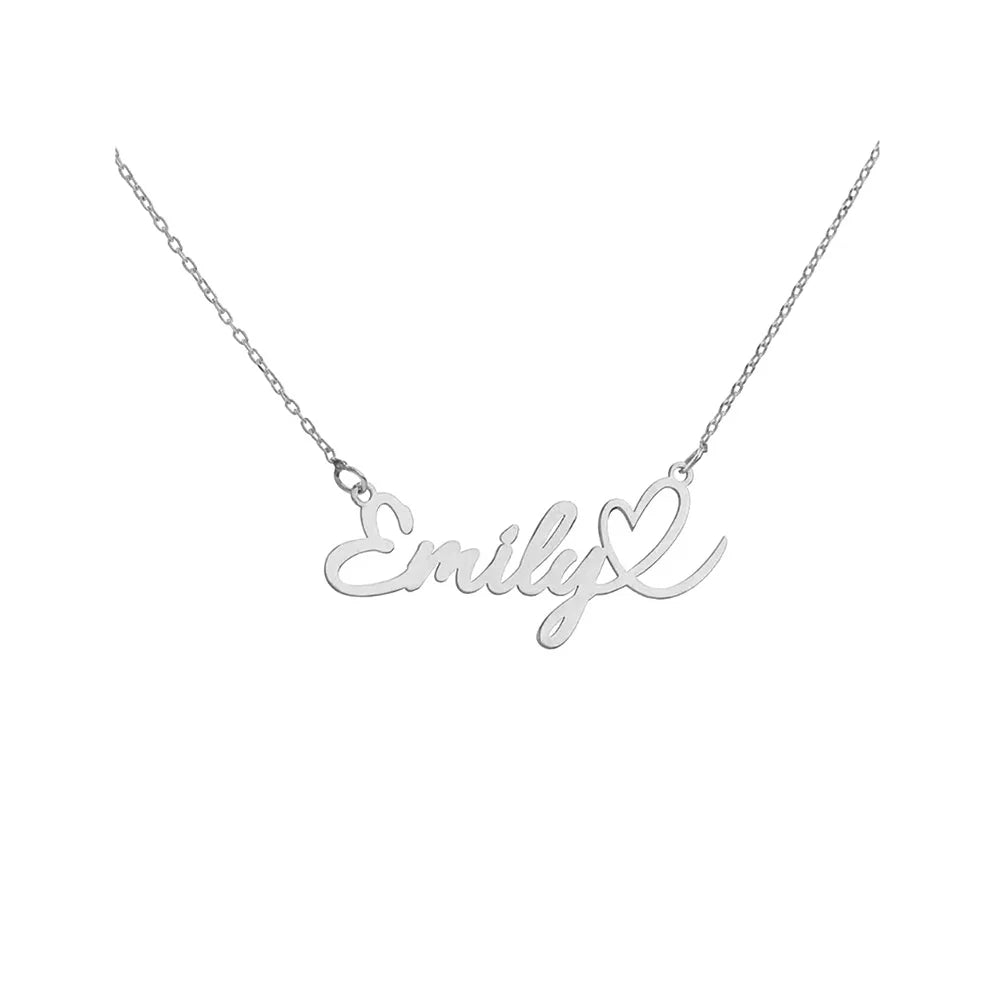 Custom Love Heart Name Necklace Personalized Letter Gold Pendant Stainless Steel Jewelry Fashion Trend Birthday Gift For Her