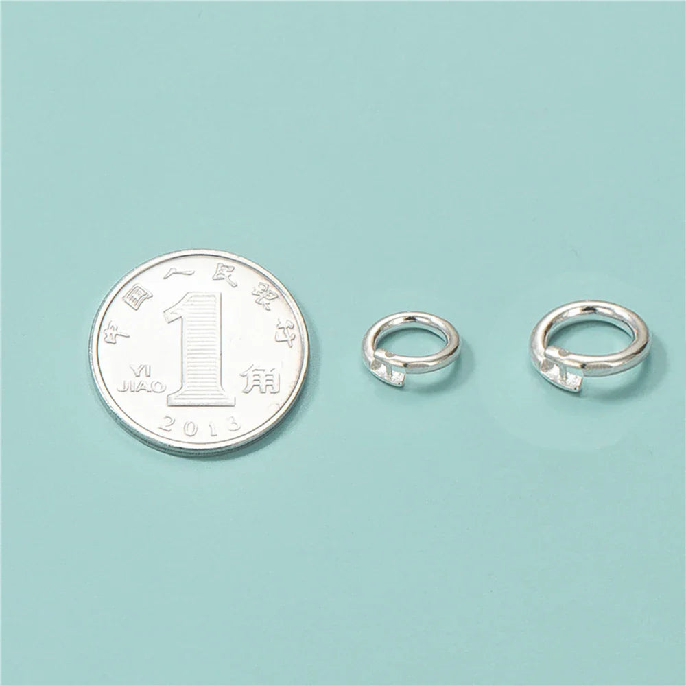 2pcs Authentic Real 925 Sterling Silver Open Jump Rings O Ring Connector for DIY Bracelet Necklace Earring Jewelry Craft Making