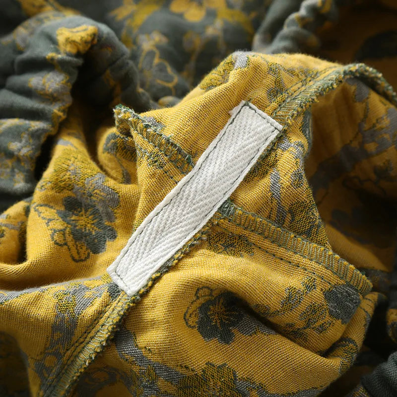 Chinese Style Women's Pajamas, Pure Cotton, Retro Color, Woven Jacquard, Home Clothing, Long Sleeves Trousers, Diagonal Collar