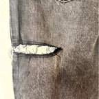 Dave&Di Summer British High Street Retro Loose Jeans With High Waist Wide Legs Broken Jeans For Women Boyfriend Style Mom Jeans