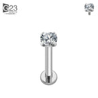 ASTM F136 Titanium 2/2.5/3/4mm CZ Labret Stud 16G Tragus Helix Cartilage Conch Flatback Earlobe Piercing Body Jewelry