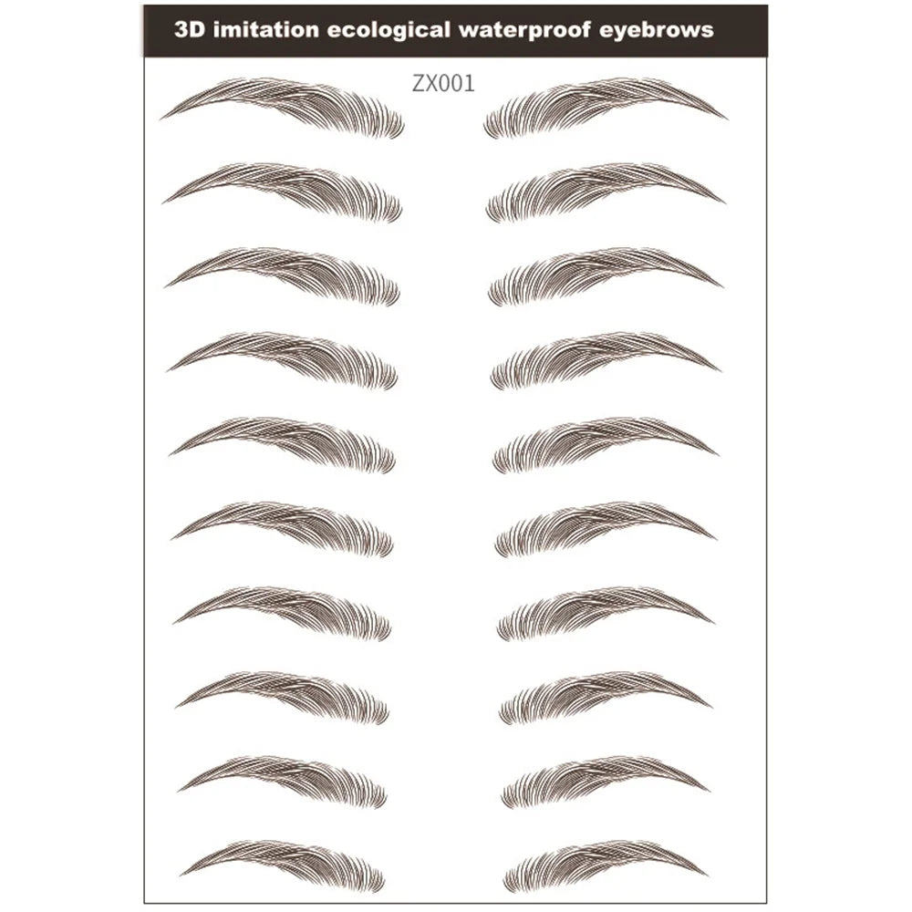 4D Hair-Like Eyebrow Stickers Waterproof Eyebrow Tattoo Water Transfer Eye Brow Enhancer Long Lasting Korean Cosmetics