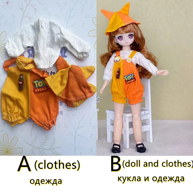 30cm Two-dimensional Doll Comic Face 1/6 Bjd Doll or Dress Up Clothes Children's Girl Birthday Gift Toys Kids Toys