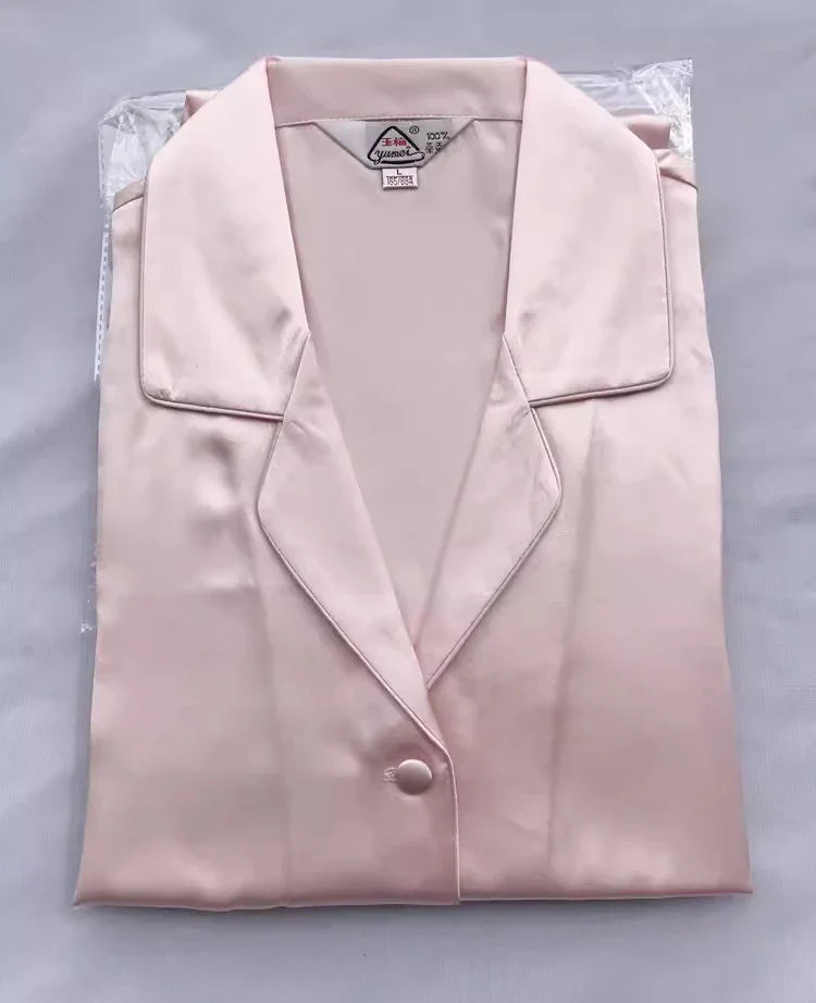 100% Pure Silk Women's Classical Pajama Set Sleepwear Nightgown M L XL YM007