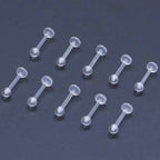 10~20pcs/Set Transparent Acrylic Bioflex Tragus Retainer Lip Studs Ear Helix Earring 6mm 8mm 10mm 12mm Body Piercing Jewelry