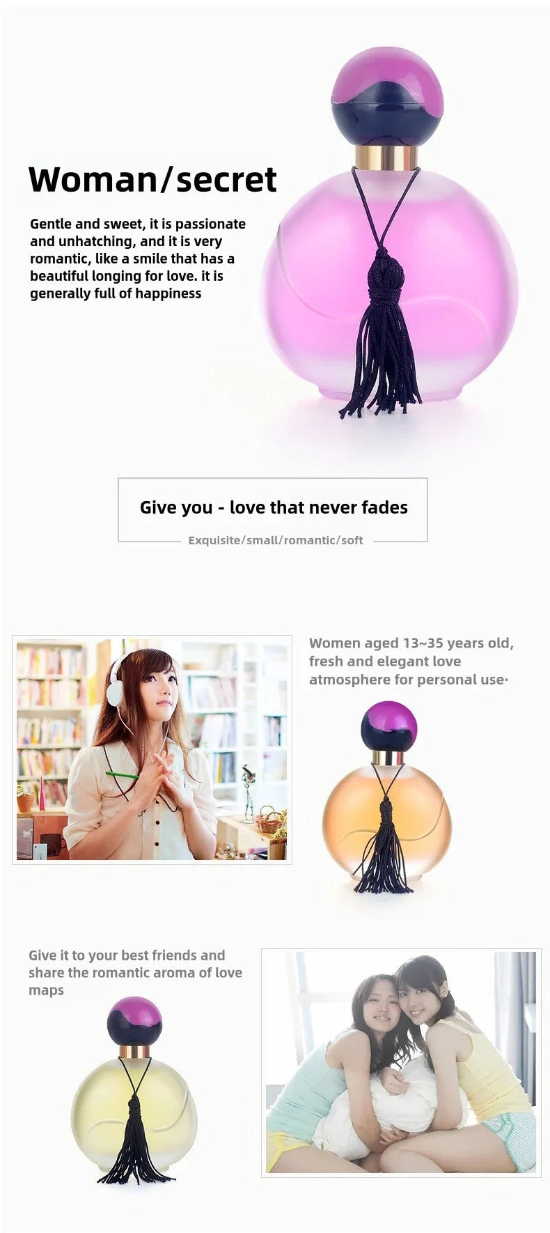 50ml Durable Fresh Citrus Smell Perfume for Ladies High-end Fragrance Long Lasting Light  Orange Flavor