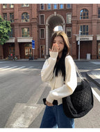 AOSSVIAO Knitted Casual Cardigan 2025 Autumn Winter Elegance Solid Color V-neck Sweater Unique and Niche Slim Fit Tops