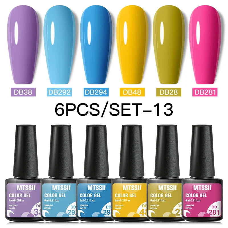 10PCS/Set Gel Nail Polish Set 125 Colors Glitter Semi Permanent Hybrid Gel Varnishes Base Top Coat Soak Off UV LED Nail Art Gel