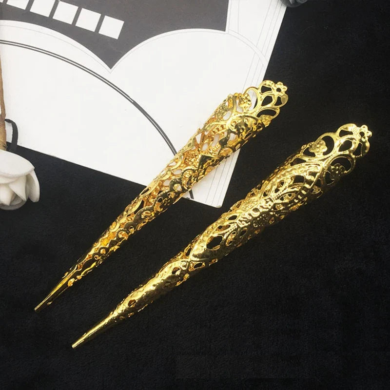 5Pieces Fingertip Claw Nail Ring Decoration Accessory Finger Joint Protector Halloween Cosplay Drama Dance Performance