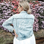 Bachelorette Jean Jackets Hen Party Gift Custom Bride Denim Jacket Pearl Mrs Outerwear Bridesmaid Personalised Coats Wedding Day